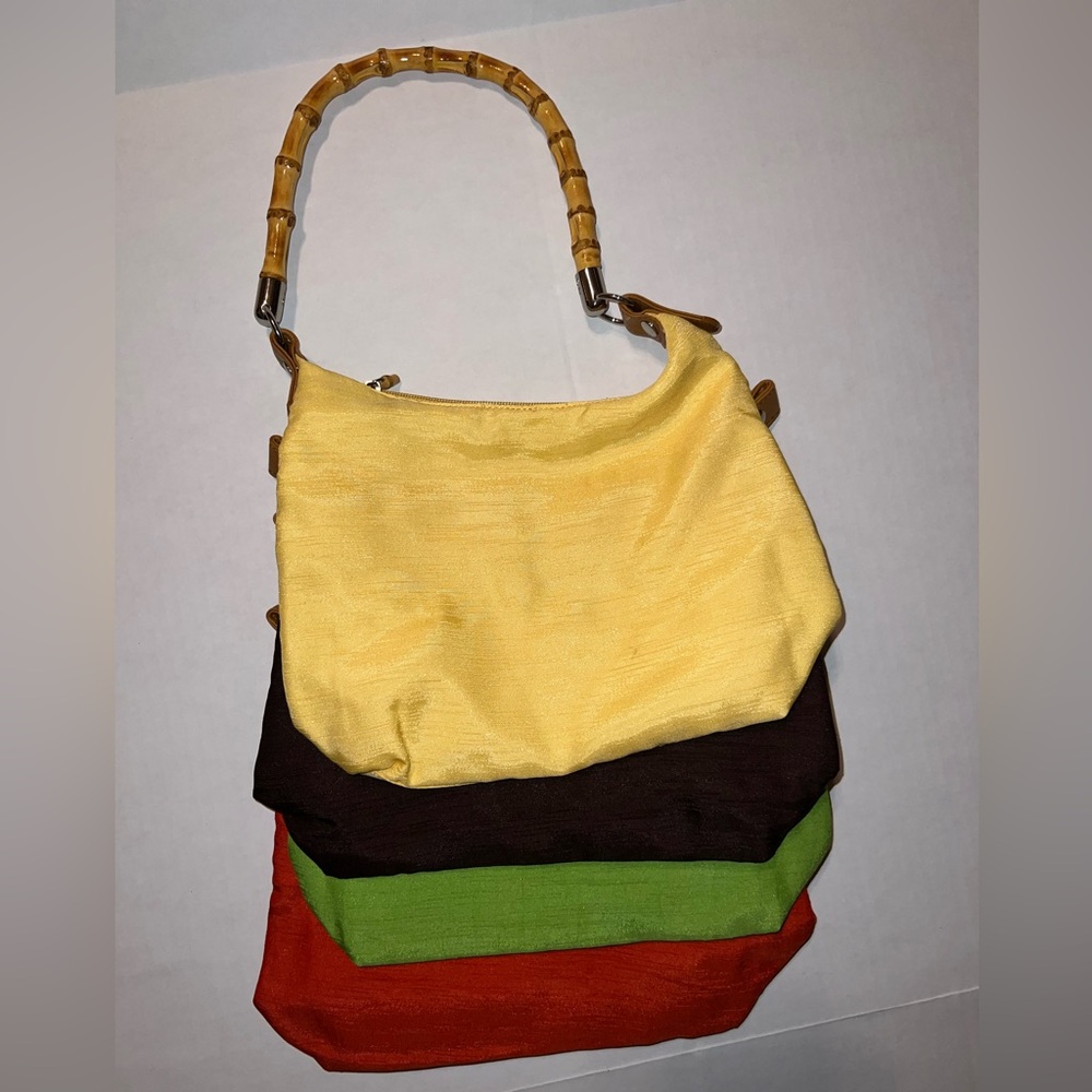 Avon Multicolor Women's Bag with Bamboo Handle